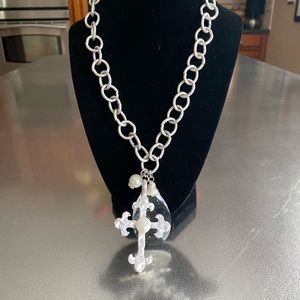 Large cross necklace on a chunky chain